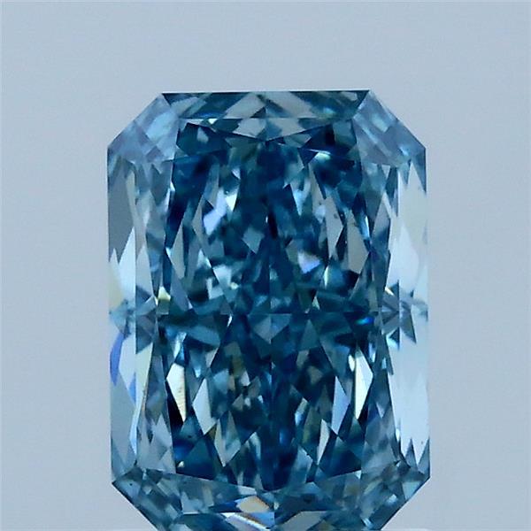 1.59 Carat Radiant Shaped, Excellent Cut, FANCY VIVID BLUE Color, VS1 Clarity, IGI Certified Lab Grown Diamond
