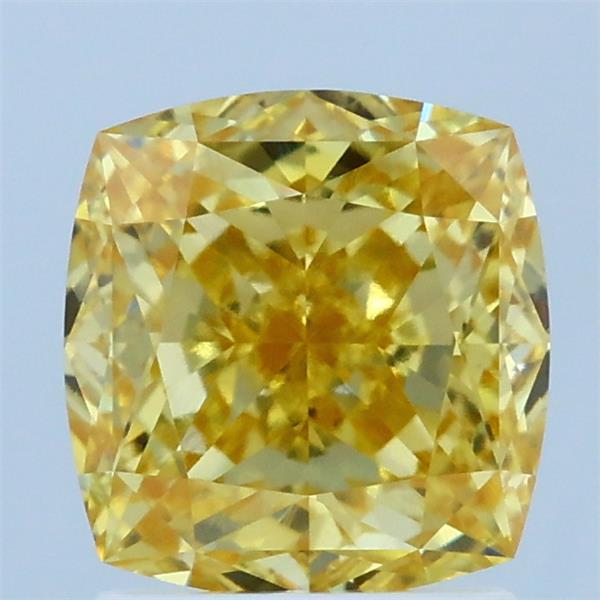 2.02 Carat Cushion Shaped, Ideal Cut, FANCY INTENSE YELLOW Color, VVS2 Clarity, IGI Certified Lab Grown Diamond