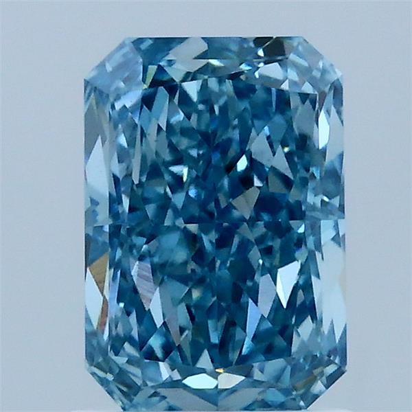 1.58 Carat Radiant Shaped, Excellent Cut, FANCY VIVID BLUE Color, VS1 Clarity, IGI Certified Lab Grown Diamond