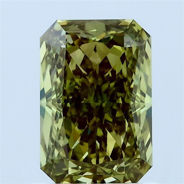 1.35 Carat Radiant Shaped, Excellent Cut, FANCY INTENSE GREEN Color, VVS2 Clarity, IGI Certified Lab Grown Diamond