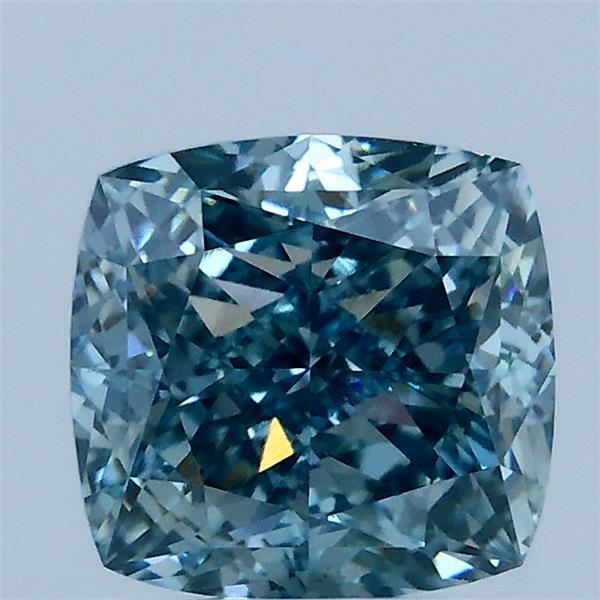 2.03 Carat Cushion Shaped, Excellent Cut, FANCY VIVID BLUISH GREEN Color, VS1 Clarity, IGI Certified Lab Grown Diamond