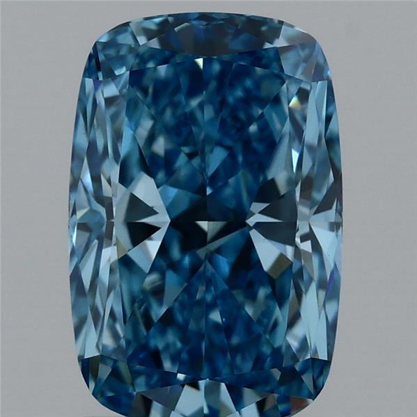 2.09 Carat Cushion Shaped, Excellent Cut, FANCY VIVID BLUE Color, VVS2 Clarity, IGI Certified Lab Grown Diamond