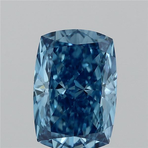 1.58 Carat Cushion Shaped, Ideal Cut, FANCY VIVID BLUE Color, VVS2 Clarity, IGI Certified Lab Grown Diamond