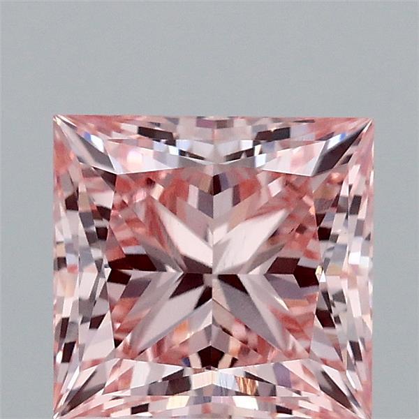 2.00 Carat Princess Shaped, Ideal Cut, FANCY INTENSE PINK Color, VS1 Clarity, IGI Certified Lab Grown Diamond