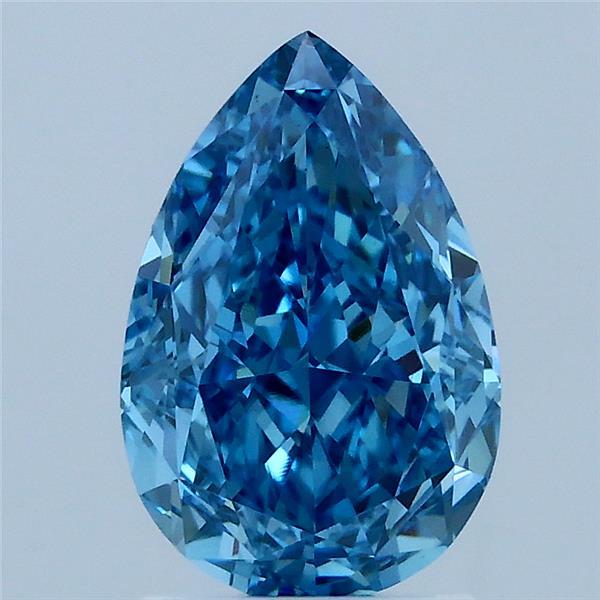 2.22 Carat Pear Shaped, Excellent Cut, FANCY VIVID BLUE Color, VS1 Clarity, IGI Certified Lab Grown Diamond