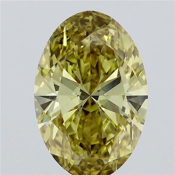 3.03 Carat Oval Shaped, Ideal Cut, FANCY VIVID YELLOW Color, VVS2 Clarity, IGI Certified Lab Grown Diamond