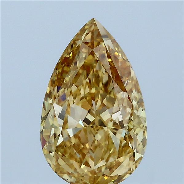2.00 Carat Pear Shaped, Ideal Cut, FANCY INTENSE YELLOW Color, VS1 Clarity, IGI Certified Lab Grown Diamond