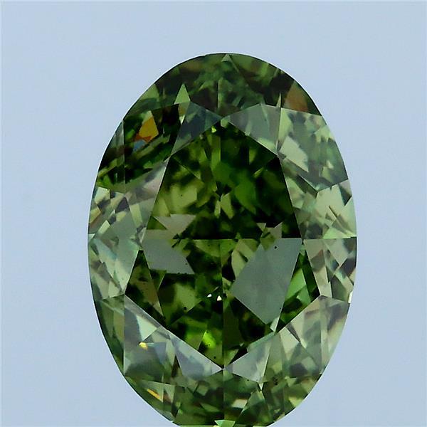 4.02 Carat Oval Shaped, Very Good Cut, FANCY VIVID GREEN Color, VS2 Clarity, IGI Certified Lab Grown Diamond