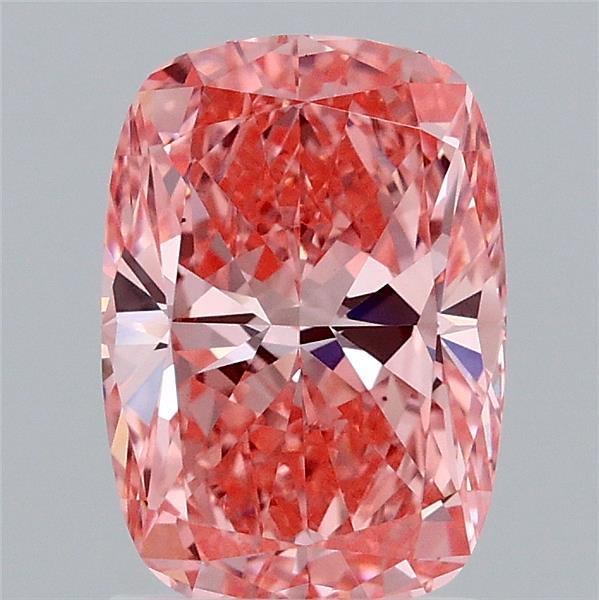 2.00 Carat Cushion Shaped, Ideal Cut, FANCY VIVID PINK Color, VS1 Clarity, IGI Certified Lab Grown Diamond