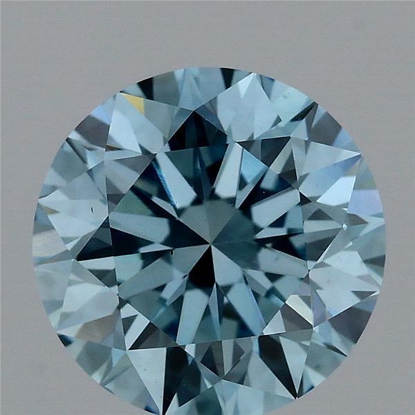 2.01 Carat Round Shaped, Excellent Cut, FANCY VIVID BLUE Color, VS1 Clarity, IGI Certified Lab Grown Diamond