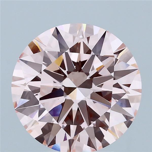 3.52 Carat Round Shaped, Ideal Cut, FANCY INTENSE PINK Color, VS1 Clarity, IGI Certified Lab Grown Diamond