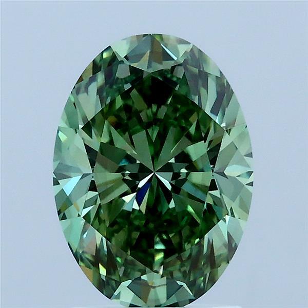 2.00 Carat Oval Shaped, Very Good Cut, FANCY VIVID GREEN Color, VS2 Clarity, IGI Certified Lab Grown Diamond