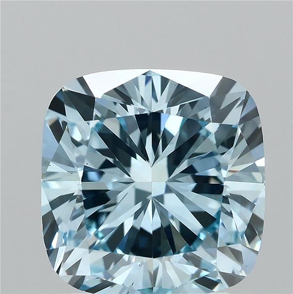 2.70 Carat Cushion Shaped, Ideal Cut, FANCY VIVID BLUE Color, VS2 Clarity, IGI Certified Lab Grown Diamond