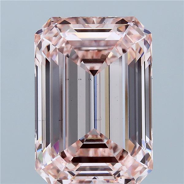 12.06 Carat Emerald Shaped, Ideal Cut, FANCY INTENSE PINK Color, VS1 Clarity, IGI Certified Lab Grown Diamond