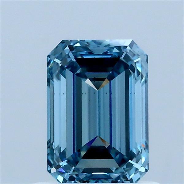 1.01 Carat Emerald Shaped, Ideal Cut, FANCY VIVID BLUE Color, VS1 Clarity, IGI Certified Lab Grown Diamond