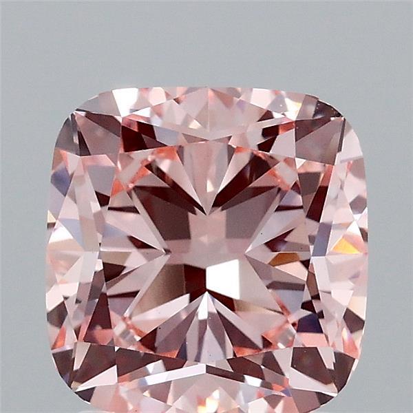 2.11 Carat Cushion Shaped, Ideal Cut, FANCY INTENSE PINK Color, VS1 Clarity, IGI Certified Lab Grown Diamond