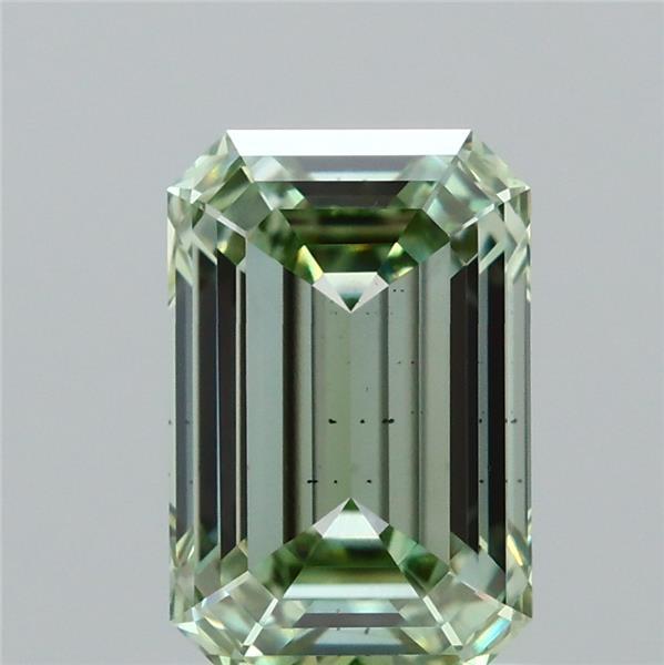 1.15 Carat Emerald Shaped, Very Good Cut, FANCY INTENSE GREEN Color, SI1 Clarity, IGI Certified Lab Grown Diamond