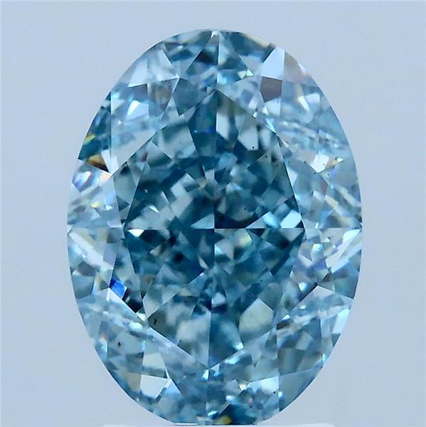 3.05 Carat Oval Shaped, Very Good Cut, FANCY VIVID BLUE Color, VS2 Clarity, IGI Certified Lab Grown Diamond