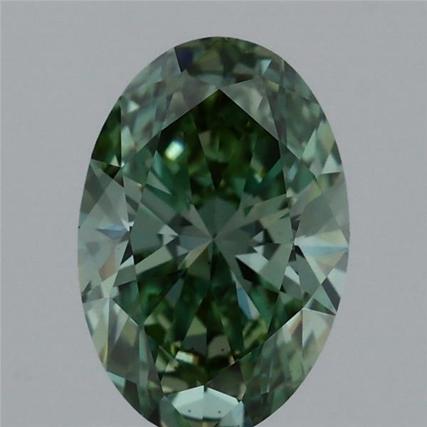 1.07 Carat Oval Shaped, Ideal Cut, FANCY VIVID GREEN Color, VS2 Clarity, IGI Certified Lab Grown Diamond