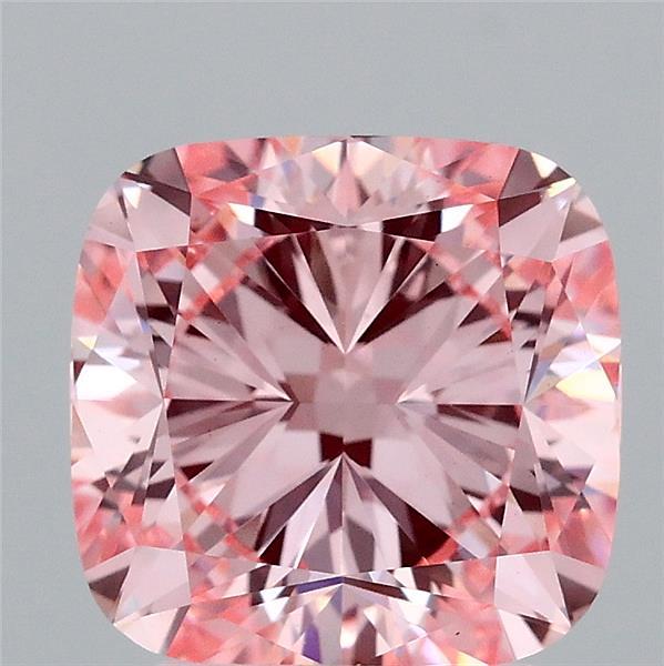 3.02 Carat Cushion Shaped, Ideal Cut, FANCY INTENSE PINK Color, VS1 Clarity, IGI Certified Lab Grown Diamond