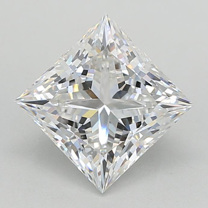 3.03 Carat Princess Shaped, Ideal Cut, E Color, VVS2 Clarity, IGI Certified Lab Grown Diamond