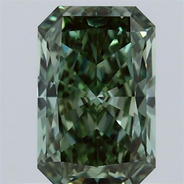 0.90 Carat Radiant Shaped, Ideal Cut, FANCY VIVID GREEN Color, VS1 Clarity, IGI Certified Lab Grown Diamond