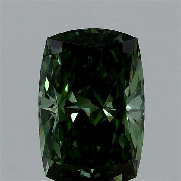 1.09 Carat Cushion Shaped, Ideal Cut, FANCY VIVID GREEN Color, VVS2 Clarity, IGI Certified Lab Grown Diamond