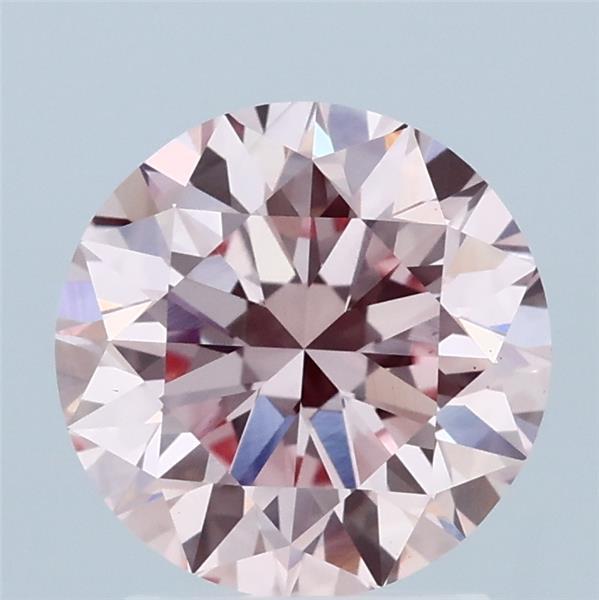 2.00 Carat Round Shaped, Excellent Cut, FANCY INTENSE PINK Color, VS1 Clarity, IGI Certified Lab Grown Diamond