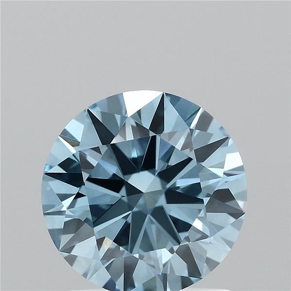 1.41 Carat Round Shaped, Ideal Cut, FANCY VIVID BLUE Color, VS1 Clarity, IGI Certified Lab Grown Diamond