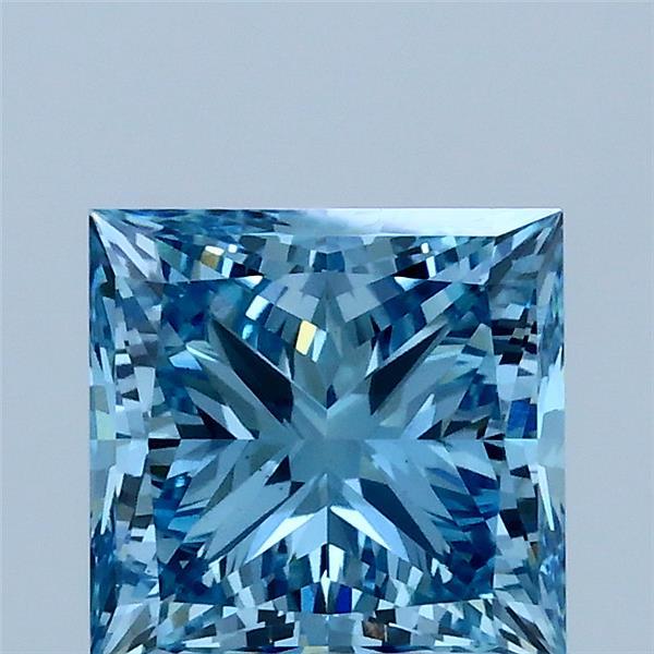 2.00 Carat Princess Shaped, Ideal Cut, FANCY VIVID BLUE Color, VS1 Clarity, IGI Certified Lab Grown Diamond