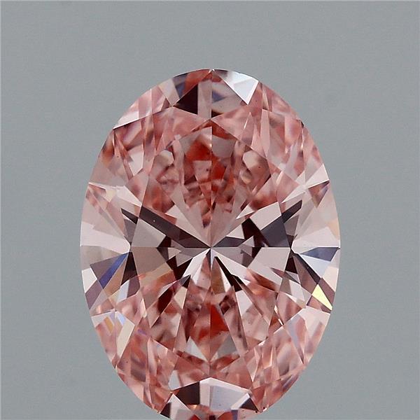 2.00 Carat Oval Shaped, Ideal Cut, FANCY INTENSE PINK Color, VS1 Clarity, IGI Certified Lab Grown Diamond
