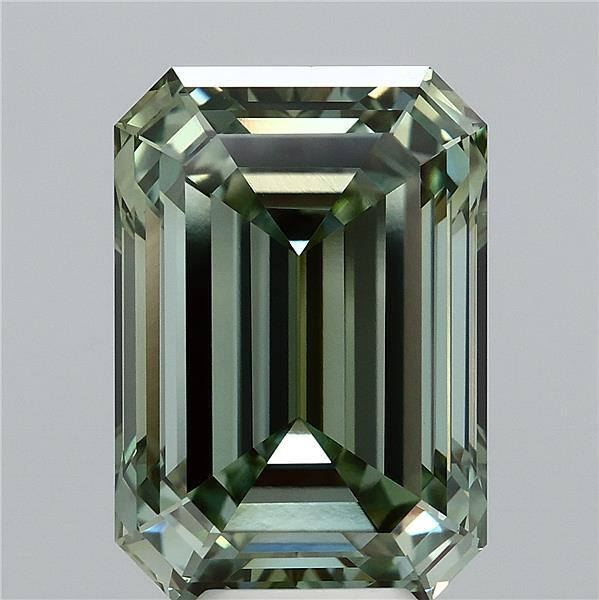 8.29 Carat Emerald Shaped, Ideal Cut, FANCY VIVID GREEN Color, VVS2 Clarity, IGI Certified Lab Grown Diamond