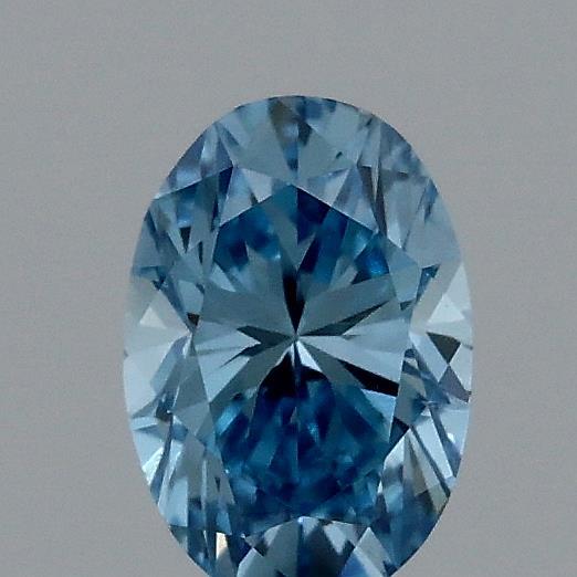 0.36 Carat Oval Shaped, Very Good Cut, FANCY VIVID BLUE Color, VVS2 Clarity, IGI Certified Lab Grown Diamond