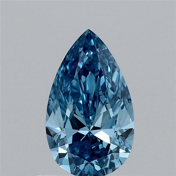 0.71 Carat Pear Shaped, Ideal Cut, FANCY VIVID BLUE Color, VVS2 Clarity, IGI Certified Lab Grown Diamond