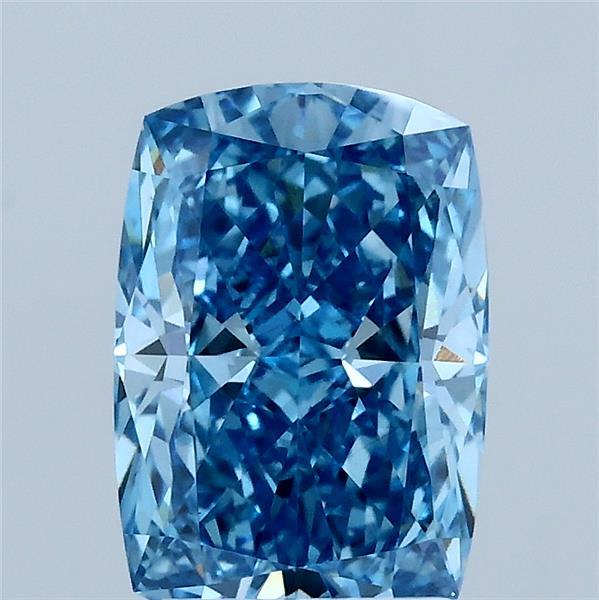 2.08 Carat Cushion Shaped, Ideal Cut, FANCY VIVID BLUE Color, VS1 Clarity, IGI Certified Lab Grown Diamond