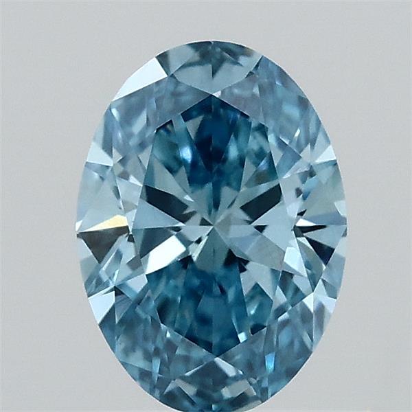 0.67 Carat Oval Shaped, Ideal Cut, FANCY VIVID BLUE Color, VVS2 Clarity, IGI Certified Lab Grown Diamond