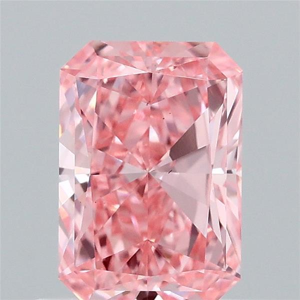 0.76 Carat Radiant Shaped, Ideal Cut, FANCY VIVID PINK Color, VS1 Clarity, IGI Certified Lab Grown Diamond