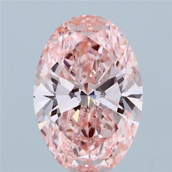 2.10 Carat Oval Shaped, Ideal Cut, FANCY VIVID PINK Color, VVS2 Clarity, IGI Certified Lab Grown Diamond