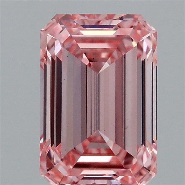 1.55 Carat Emerald Shaped, Ideal Cut, FANCY INTENSE PINK Color, VS1 Clarity, IGI Certified Lab Grown Diamond