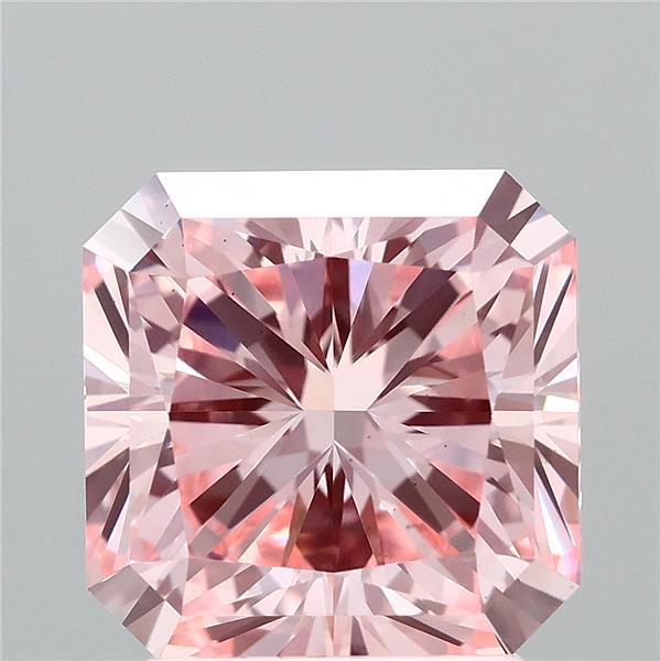 2.56 Carat Radiant Shaped, Ideal Cut, FANCY VIVID PINK Color, VS2 Clarity, IGI Certified Lab Grown Diamond