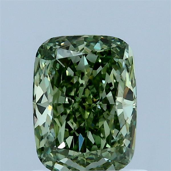 1.06 Carat Cushion Shaped, Ideal Cut, FANCY VIVID GREEN Color, VVS2 Clarity, IGI Certified Lab Grown Diamond