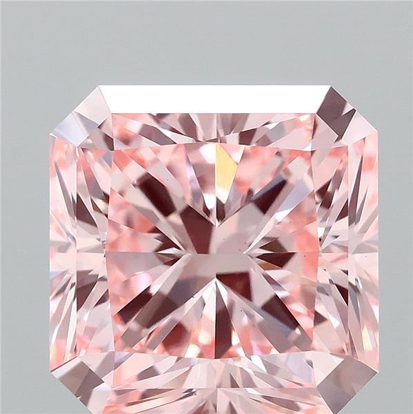 3.21 Carat Radiant Shaped, Ideal Cut, FANCY VIVID PINK Color, VS1 Clarity, IGI Certified Lab Grown Diamond