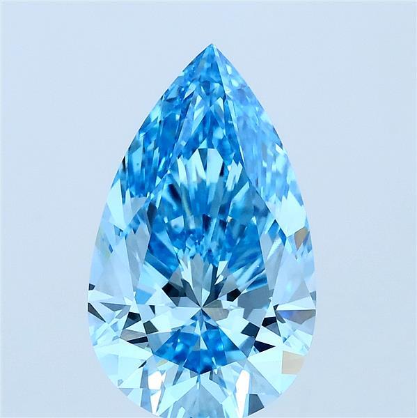 3.00 Carat Pear Shaped, Excellent Cut, FANCY VIVID BLUE Color, VS1 Clarity, IGI Certified Lab Grown Diamond