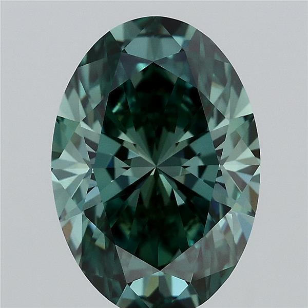 2.86 Carat Oval Shaped, Ideal Cut, FANCY VIVID GREEN Color, VVS1 Clarity, IGI Certified Lab Grown Diamond