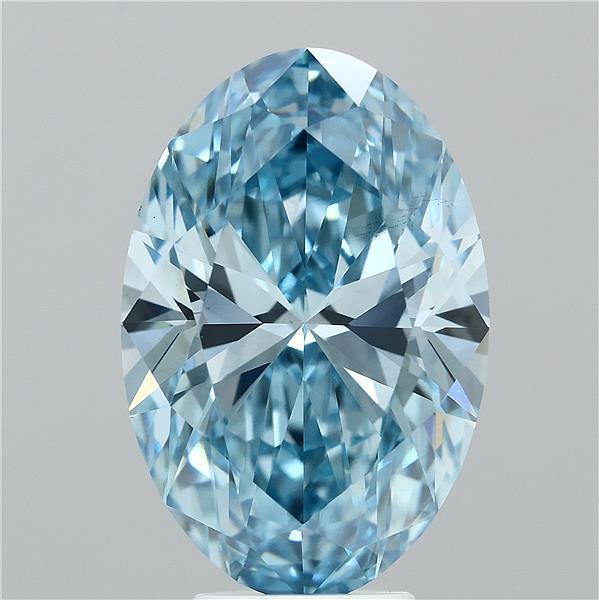 5.60 Carat Oval Shaped, Ideal Cut, FANCY VIVID BLUE Color, VS1 Clarity, IGI Certified Lab Grown Diamond