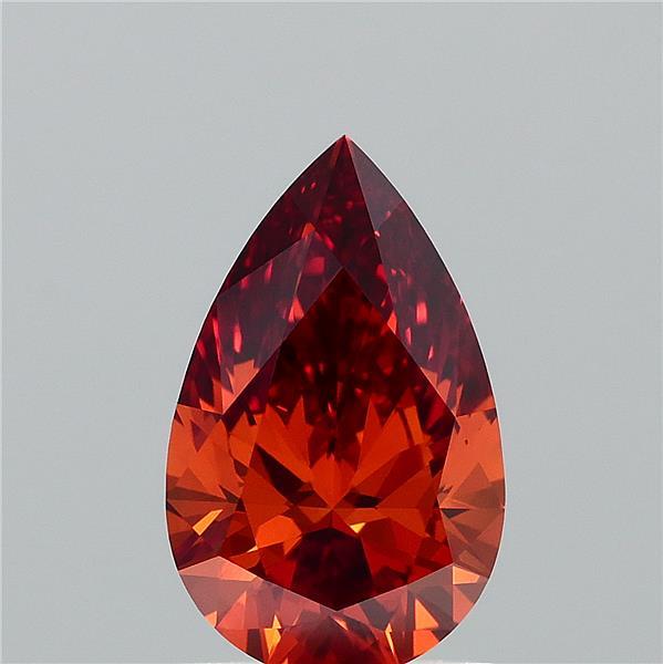 1.19 Carat Pear Shaped, Ideal Cut, FANCY VIVID ORANGE Color, VVS2 Clarity, IGI Certified Lab Grown Diamond