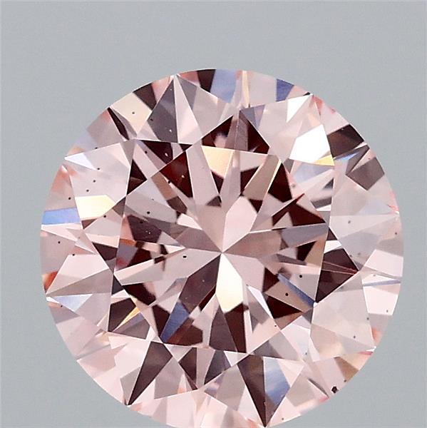 2.01 Carat Round Shaped, Very Good Cut, FANCY INTENSE PINK Color, SI1 Clarity, IGI Certified Lab Grown Diamond