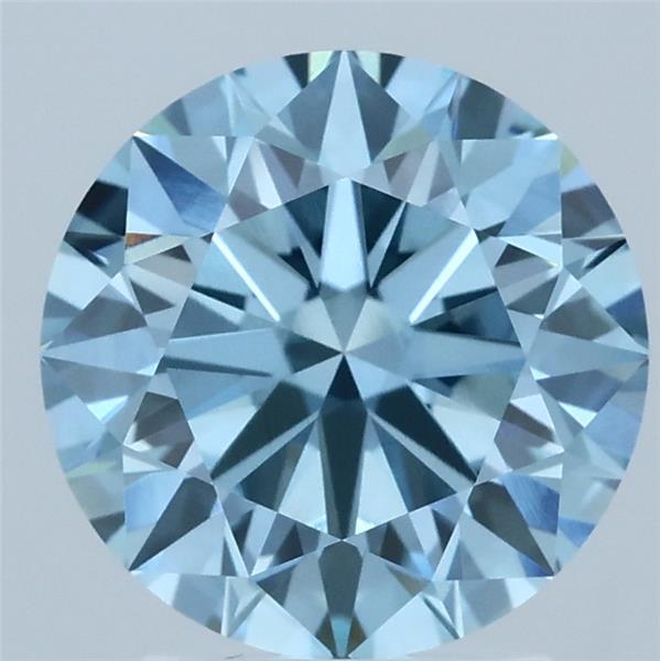 2.58 Carat Round Shaped, Ideal Cut, FANCY VIVID BLUE Color, VVS2 Clarity, IGI Certified Lab Grown Diamond