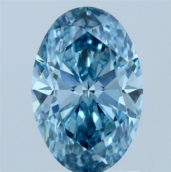 1.50 Carat Oval Shaped, Ideal Cut, FANCY VIVID BLUE Color, VS1 Clarity, IGI Certified Lab Grown Diamond