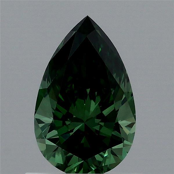 0.78 Carat Pear Shaped, Ideal Cut, FANCY VIVID GREEN Color, VS1 Clarity, IGI Certified Lab Grown Diamond